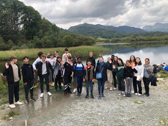 Boarders in the mountains